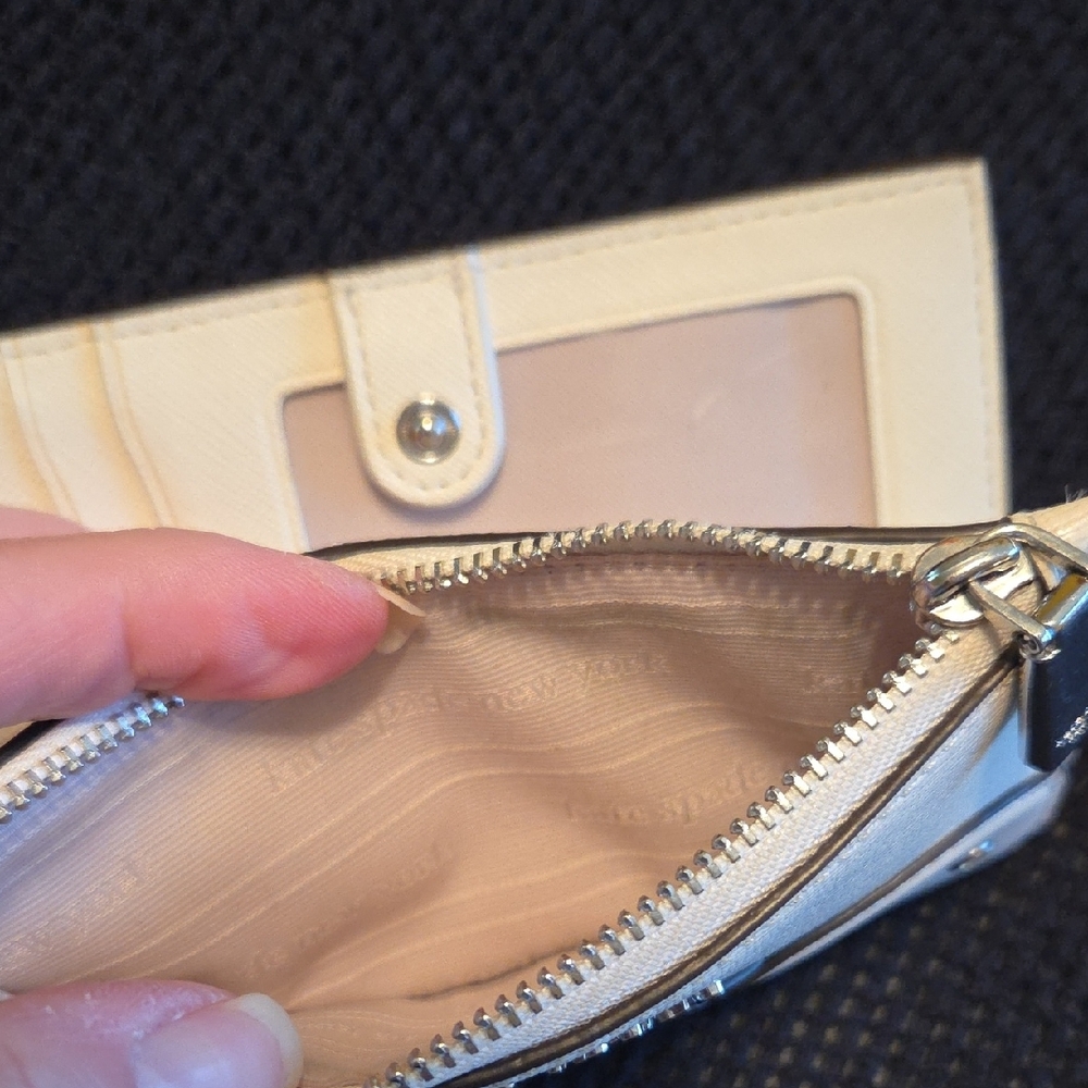 Kate Spade Cream and Silver Slim Wallet with Cloud Pattern - Picture 6 of 7